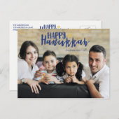 Happy Hanukkah Star of Davidフォトポストカード シーズンポストカード (正面/裏面)