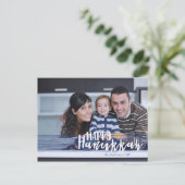 Happy Hanukkah Star of Davidフォトポストカード シーズンポストカード (スタンド正面)