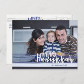 Happy Hanukkah Star of Davidフォトポストカード シーズンポストカード (正面/裏面)