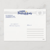 Happy Hanukkah Star of Davidフォトポストカード シーズンポストカード (裏面)