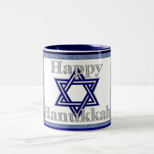 Happy Hanukkah Star of David Coffee/Tea Mug ツートーンマグカップ (中央)