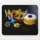 Happy Hanukkah, Star of David coin,（ユダヤ教）メノラー・カラー マウスパッド (正面)