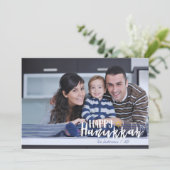Happy Hanukkah Star of David Holiday Photo Card シーズンカード (スタンド正面)