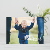 Happy Hanukkah Star of David Holiday Photo Card シーズンカード (スタンド正面)