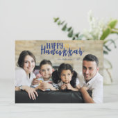 Happy Hanukkah Star of David Holiday Photo Card シーズンカード (スタンド正面)