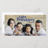 Happy Hanukkah Star of David Photo Card シーズンカード (正面/裏面)