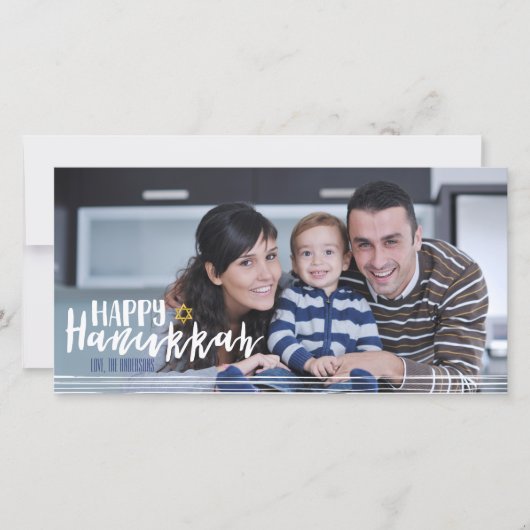 Happy Hanukkah Star of David Photo Card シーズンカード (正面)