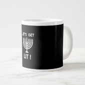 Happy Hanukkah Tis The Season Get ジャンボコーヒーマグカップ (正面右)