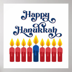 Happy Hanukkah  with Candles ポスター