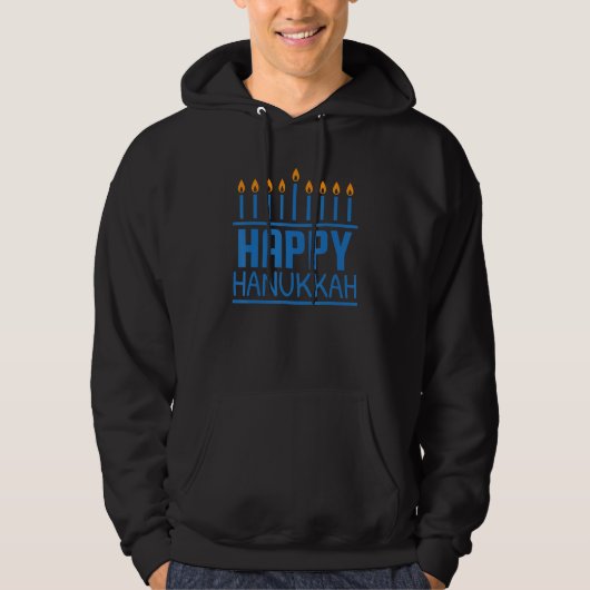 Happy Hanukkah  Women Men Kids Jewish Menorah Chan パーカ (正面)