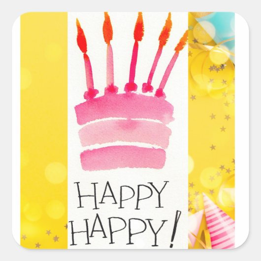 HAPPY  HAPPY スクエアシール (正面)