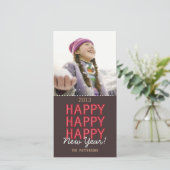 Happy Happy New Yearフォトカードグリーティング シーズンカード (スタンド正面)