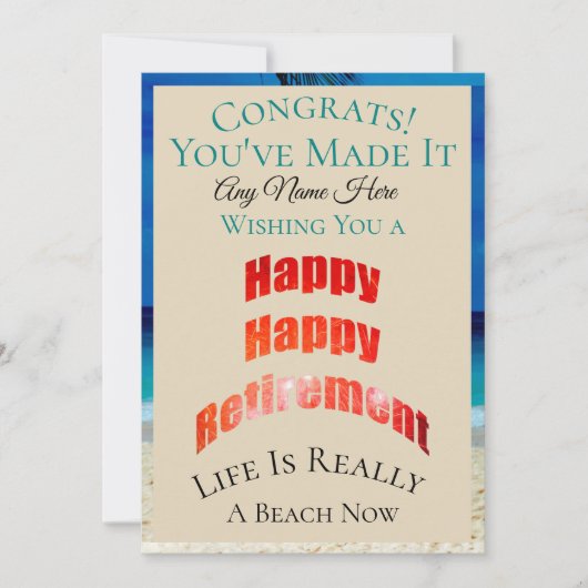 Happy Happy Retirement任意の名前おめでとう- カード (正面)
