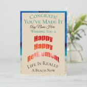 Happy Happy Retirement任意の名前おめでとう- カード (スタンド正面)