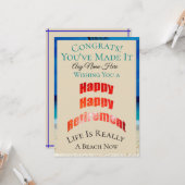 Happy Happy Retirement任意の名前おめでとう- カード (正面/裏面インサイチュ)