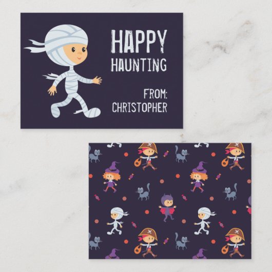 Happy Harting Mummy Halloween Classroomカード 名刺 (正面/裏面)