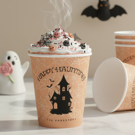 Happy Haunting へんてこハウス クモとクモの巣 ID1329 紙コップ