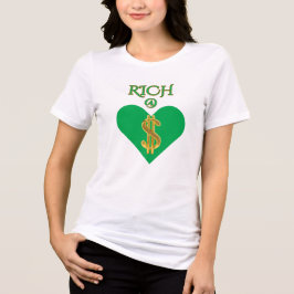 HAPPY HEART グリーン ホワイト RICH@HEART グラフィック レディース トライブレンドＴシャツ