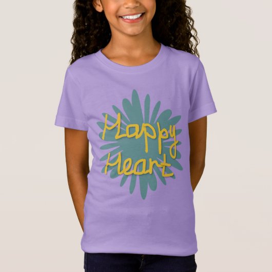Happy Heart | 本物の手書きデザイン Tシャツ (正面)