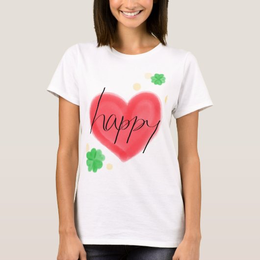 happy heart Japanese　Traditional　Vintage Tシャツ (正面)