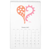 Happy Hearts 2027 Calendar カレンダー (1月 2027)