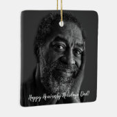 "Happy Heavenly Holidays" Photo Memorial Christmas セラミックオーナメント (右)