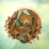 Happy Hibernation Cuddly Bearウィンドウにしがみつく ウィンドウサイン (シート3)
