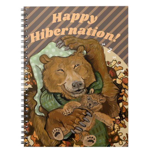 Happy Hibernation Cuddly Bear Notebook ノートブック (正面)