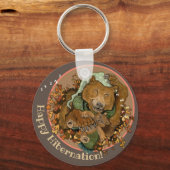 Happy Hibernation Cudly Bear Keychain キーホルダー (正面)