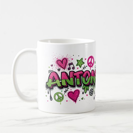 Happy Hippie Anton 1 コーヒーマグカップ (左)