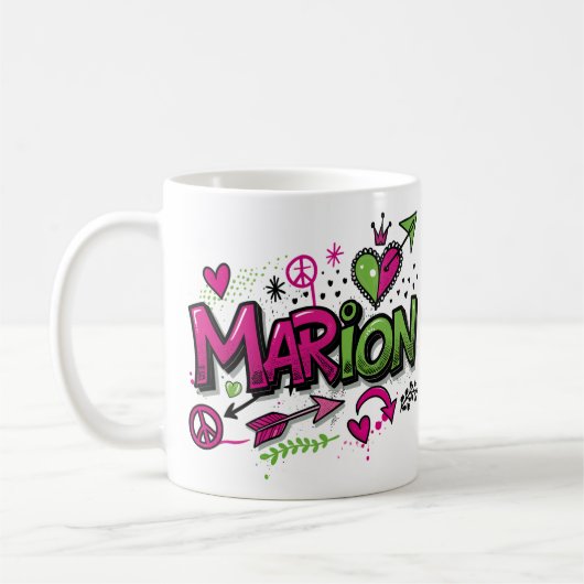 Happy Hippie Marion 1 コーヒーマグカップ (左)