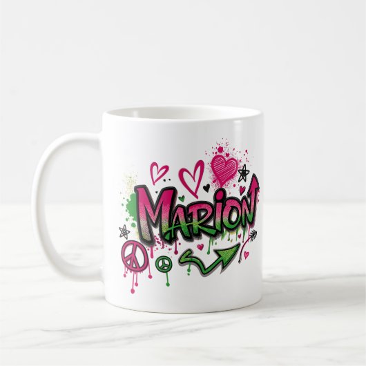 Happy Hippie Marion 2 コーヒーマグカップ (左)