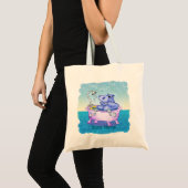 Happy Hippo Bath トートバッグ (正面(商品))