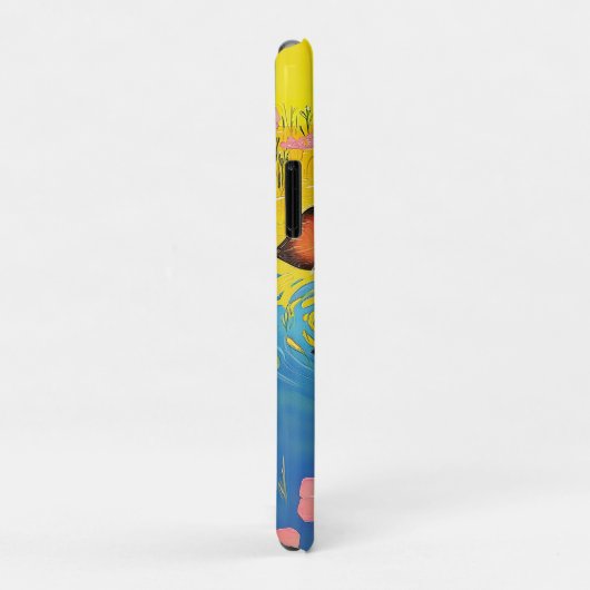 Happy Hippo in Blooming Pond Case-Mate iPhoneケース (裏面/右)