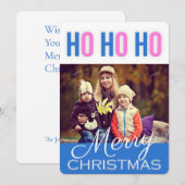 Happy Ho Ho Christmas Greetingsフォトカード シーズンカード (正面/裏面)