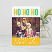 Happy Ho Ho Christmas Greetingsフォトカード シーズンカード (スタンド正面)