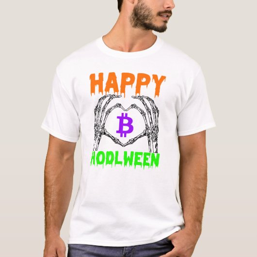 Happy Hodlweenビットコイン – ハロウィーン暗号 Tシャツ (正面)