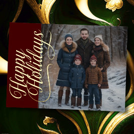 Happy HoildaysとYour Photo 箔シーズンカード