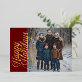 Happy HoildaysとYour Photo 箔シーズンカード (立ち正面)