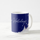 Happy Hoildays – Festive Winter  Blue Mug コーヒーマグカップ (正面右)