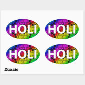 happy holi :カラーと春のフェスティバル 楕円形シール (シート)