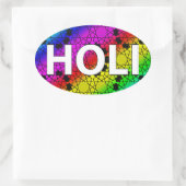 happy holi :カラーと春のフェスティバル 楕円形シール (バッグ)