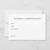 happy holi (《写真》ぼけ味) 招待状 (裏面)