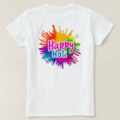 Happy Holi Color Splash Women’s Top Tシャツ (デザイン裏面)