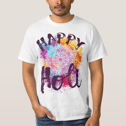 Happy Holi Colors India Hindu Spring  Tシャツ (正面)