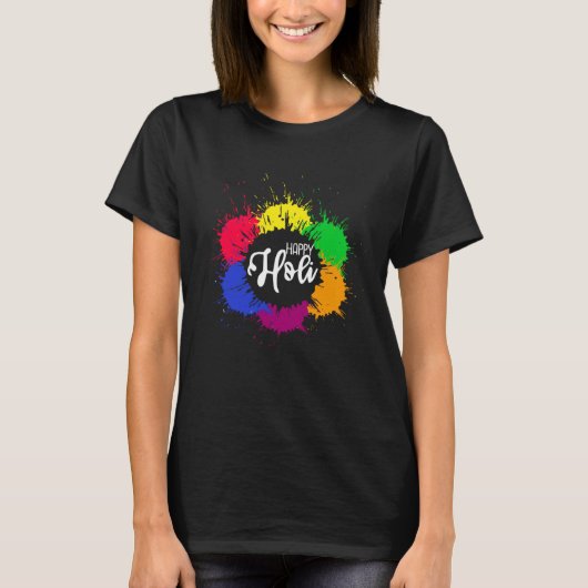 Happy Holi Festival India Hindu Spring Men Women K Tシャツ (正面)