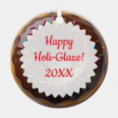 Happy Holi-glaze Donut Personalized Christmas メタルオーナメント (裏面)