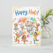 Happy Holi Greeting Card - Festival of Colors シーズンカード (スタンド正面)
