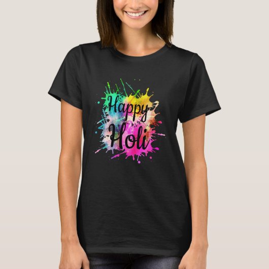 Happy Holi India Men Women Kids Spring Hindu Holi  Tシャツ (正面)