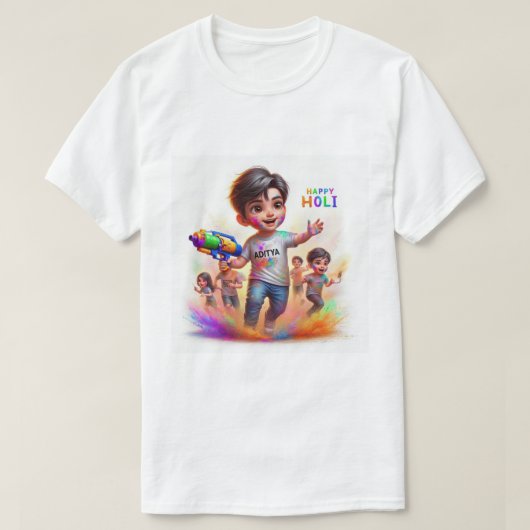 Happy Holi Tシャツ (デザイン正面)